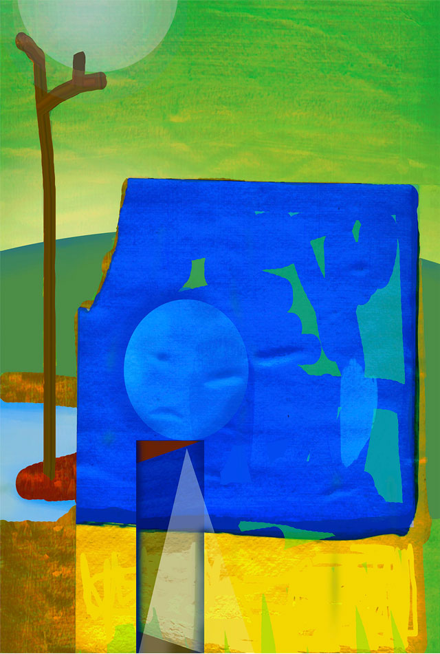 abstract landscape with head