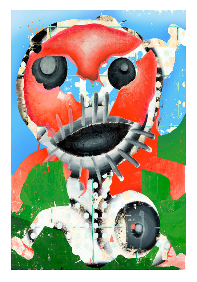 art poster, Uster, Abstract round, red head