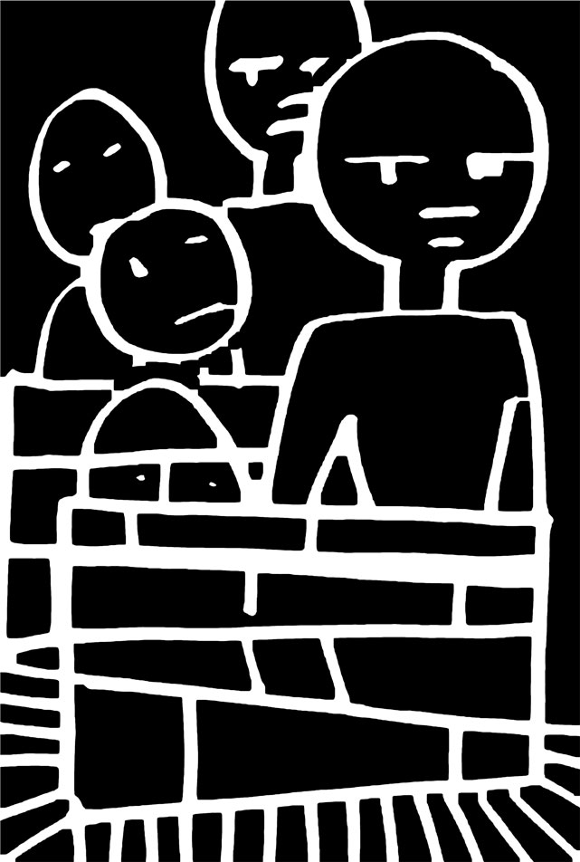 art posters, Uster, black and white linear figuers