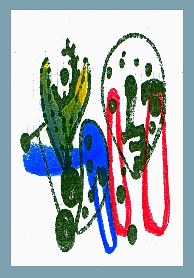 art posters, Uster, Mask-like faces