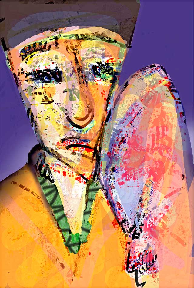 art posters, Uster, Stylized male head