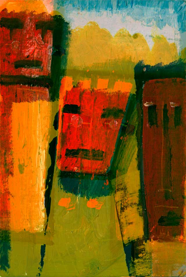 art posters, Uster, Mask-like faces