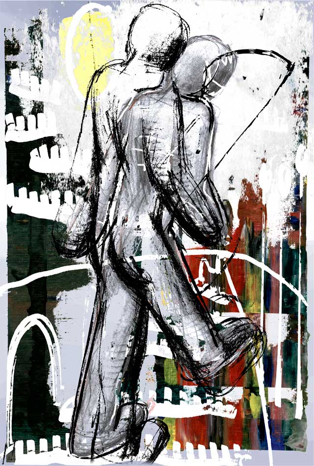 art posters, Uster, Stylized male figures