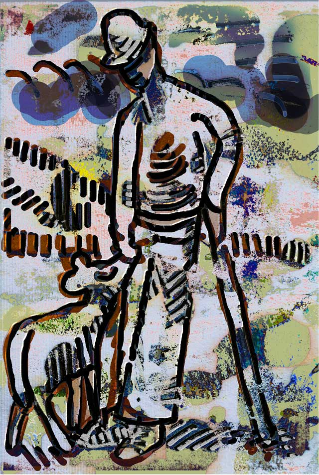 art posters, Uster, Red stylised figure